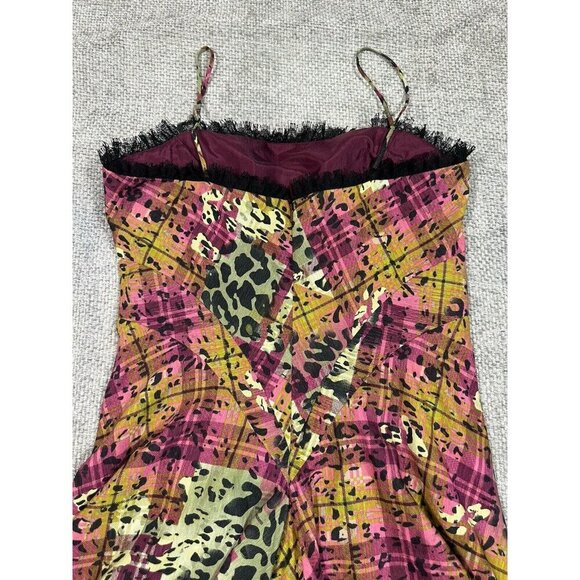 Muse Dress Womens 12 Plaid Animal Print Silk Golblincore‎ Retro Fairy Grunge - Picture 6 of 16